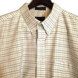 Christopher Hart Mens White Black Gray Plaid Shirt Neck 20 3XL